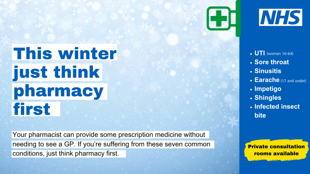 Thiswinterjustthinkpharmacyfirst7conditions